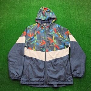 Russell Athletic Windbreaker Jacket Mens Large Tropical Bird of Paradise Floral